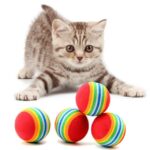 Rainbow Rubber Ball Toy for Cats & Small Dogs 6.2cm - Image 2