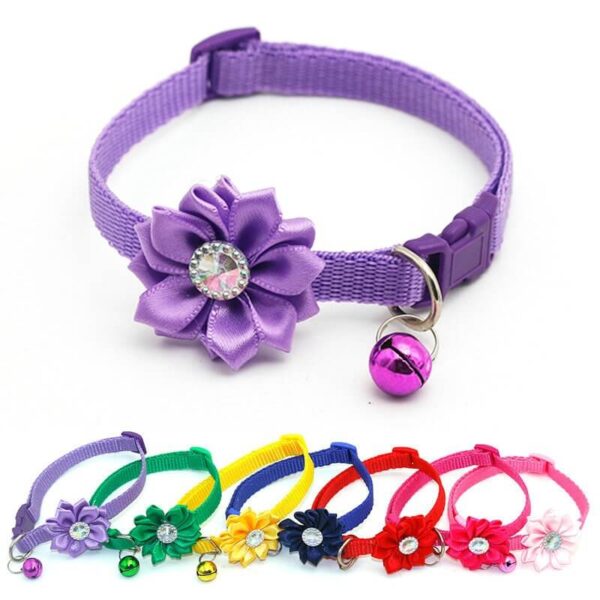Pet-Cat-Dog-Collar-Bell-Flower-Necklace-Collar-For-Cats-Small-Dog-Puppy-Buckle-Cat-Collar-Bell-Kigali-Spawtive-Rwanda