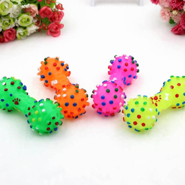 Polka Dot Bone Squeaky Chew Dog Toy in Kigali