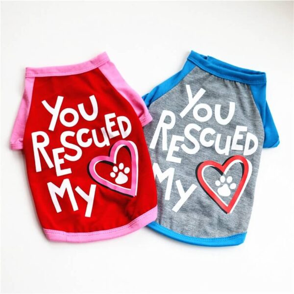 You Rescued My Heart Cat And Puppy Fashion T-Shirt in Petsasa Kigali