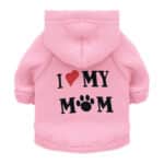 I Love My Mum Autumn Pet Hoodie for Cats and Dog Pink