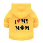 I Love My Mum Autumn Pet Hoodie for Cats and Dog Yellow