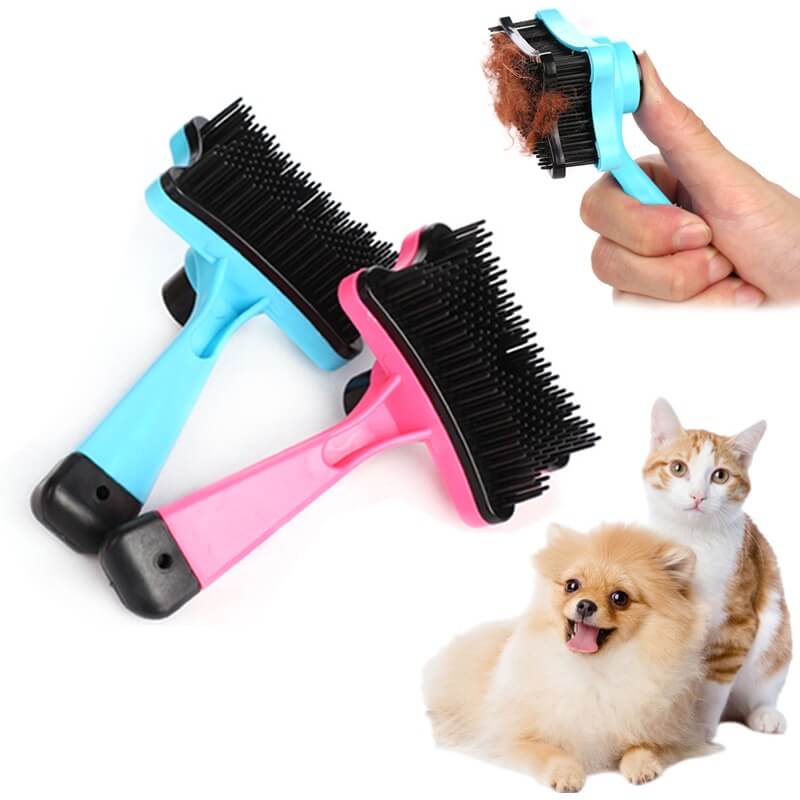 Slicker Pet Hair Remover Grooming Brush with Auto-Clean Slicker Pet Hair Remover Grooming Brush with Auto-Clean