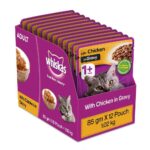 Whiskas Pouch Chicken in Gravy 1+ Year Cat Food x 12