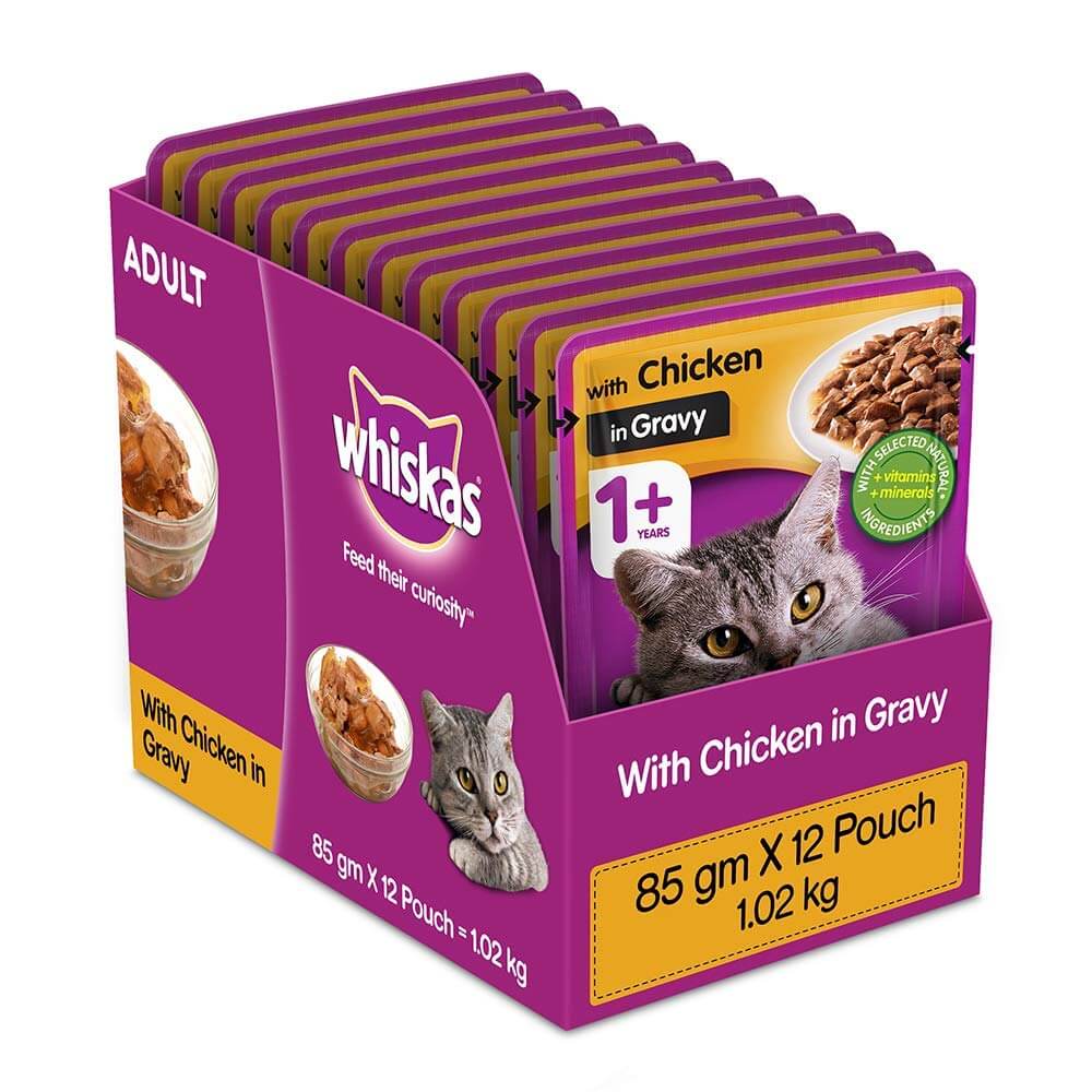 12-pouces-dozen-Whiskas-Pouch-Chicken-in-Gravy-1+-Year-Cat-Food-in-Rwanda-Petsasa Whiskas Pouch Chicken in Gravy 1+ Year Cat Food x 12 - Image 1