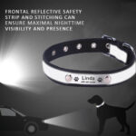 Romeow PU Leather Personalized Reflective Cat Collar Name Tag, Free Engraving - Image 3