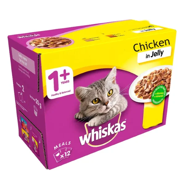 Buy Whiskas Pouch Adult Chicken in Jelly Wet Cat Food online in Rwanda at Petsasa Petstore in Kigali CBD