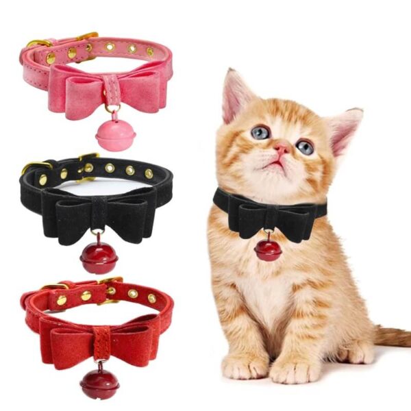 Buy Bowknot PU Leather Cat & Puppy Collar in Rwanda on Petsasa