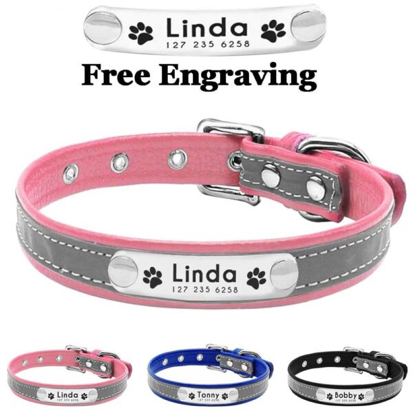Buy Romeow PU Leather Personalized Reflective Cat Collar Rwanda