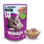 Buy Whiskas Adult (+1 Year) Wet Cat Food, Whitefish in Gravy, 12 Pouches in Rwanda on Petsasa