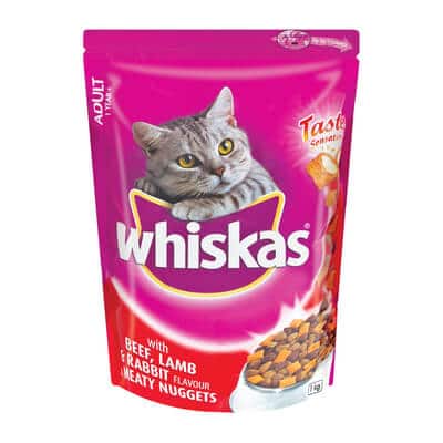 Buy Whiskas Beef, Lamb & Rabbit Meaty Nuggets Adult Dry Cat Food in Rwanda on Petsasa Online Petstore in Kigali