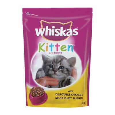 Buy Whiskas Kitten with Delectable Chicken & Milky Plus Kitten Food in Rwanda on Petsasa