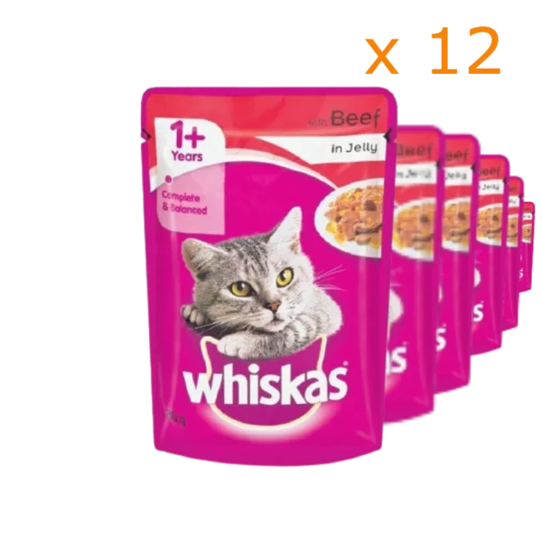 Whiskas Pouch Beef in Jelly Adult Wet Ct Food Petsasa Rwanda