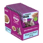 Whiskas Pouch Adult (+1 Year) Whitefish in Gravy Wet Cat Food in Rwanda at Petsasa Kigali