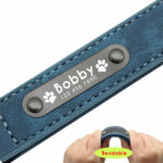 VIP PU Leather Personalized Dog ID Tag Collar and Leash Set - Image 4