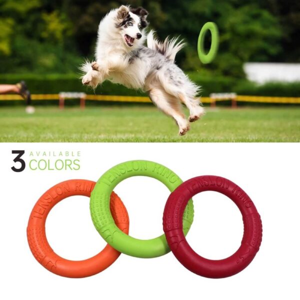 Tension Ring Frisbee Fetch Dog Toy Pet Flying Discs Dog Training Ring Puller Resistant Bite Floating Toy Puppy Outdoor Interactive Game Playing Petsasa Pet House Rwanda for The Royal Pets