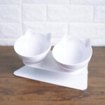 Buy White Raised Pet Bowl KittyPro Elevated Cat Food Bowl Double Diner in Rwanda