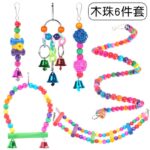 Colourful Parrot Bird Perches, Swings and Toys Set in Rwanda Pet Store