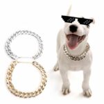 Tiny Bling for Small Dog or Puppy - Lightweight Braided Metal Look - Fits Chihuahua, Yorkie, Mini Breeds - Cute Pet Jewelry and Accessories Dog Bling Jewelry Silvery & Gold Link Chain Necklace for Dogs in Kigali Rwanda