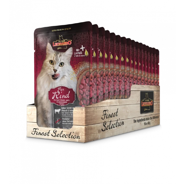 LEONARDO Pure Beef Pouch Wet Cat Food Pet Shop Kigali