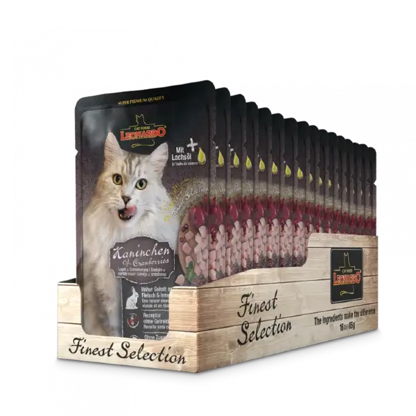 LEONARDO Rabbit Cranberries Pouch Wet Cat Food