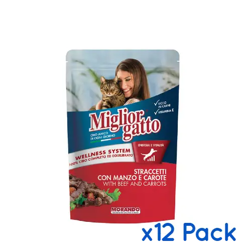 Buy Migliorgatto Pouch Strips Beef & Carrot Wet Cat Food at Petsasa Petstore Rwanda