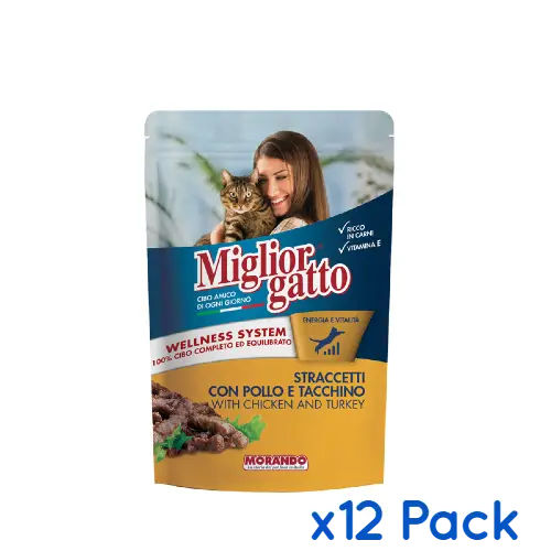 Buy Migliorgatto Pouch Strips Chicken & Turkey Wet Cat Food at Petsasa Rwanda