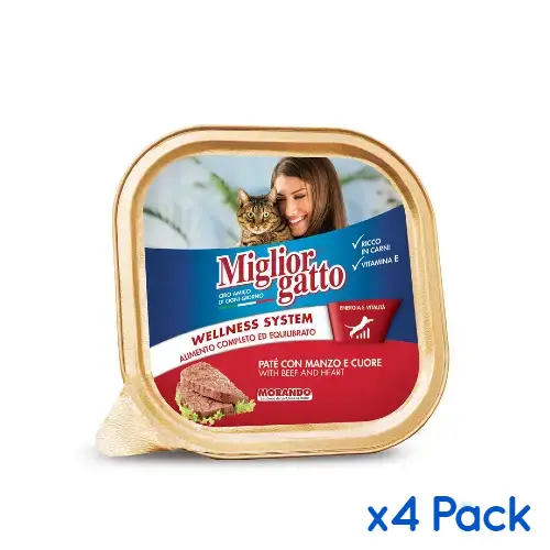 Buy Migliorgatto Tray Pâté With Beef & Heart Wet Cat Food in Rwanda at Petsasa