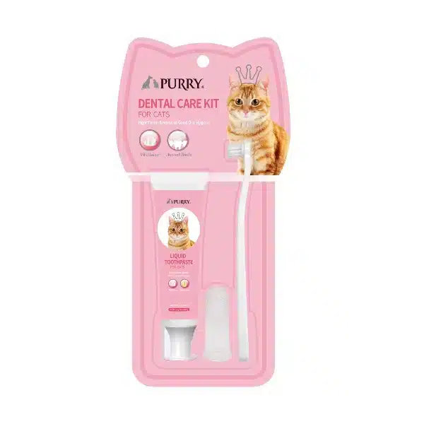 Purry Milk Flavoured Cat Toothpaste & Toothbrush Set, No Rinse in Rwanda