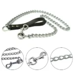 Durable UrbaDog Chain Dog Leash with PU Leather Handle at Kigali Petstore
