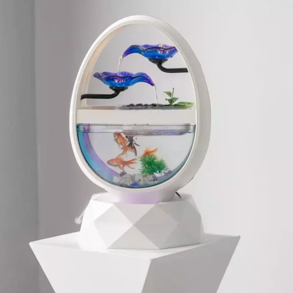 Pearl White Classic Elliptical Decorative Fish Aquarium
