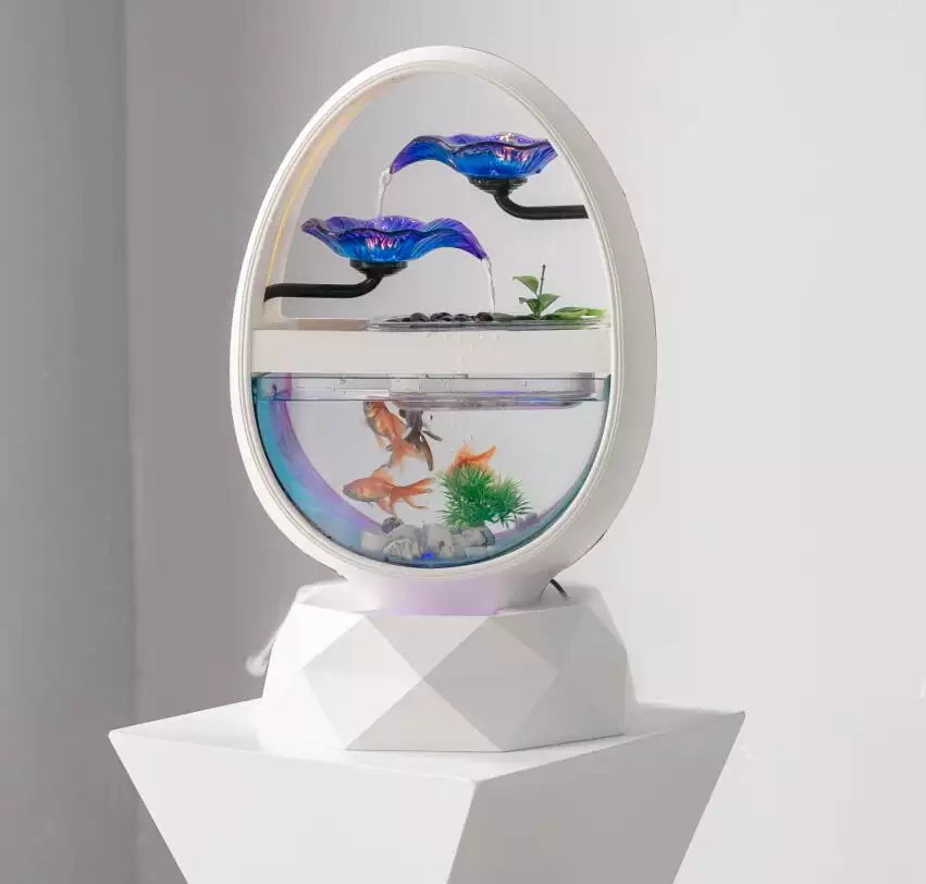 Pearl White Classic Elliptical Decorative Fish Aquarium Pearl White Classic Elliptical Decorative Fish Aquarium