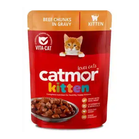 Catmor Pouch Kitten Beef Chunks in Gravy Kitten Food