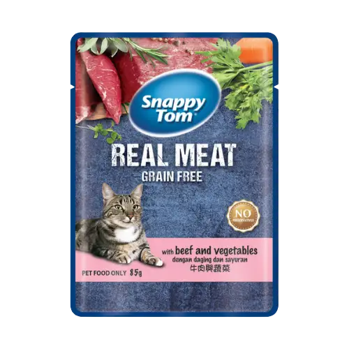 Snappy Tom Pouch Beef and Vegetables Cat Food
