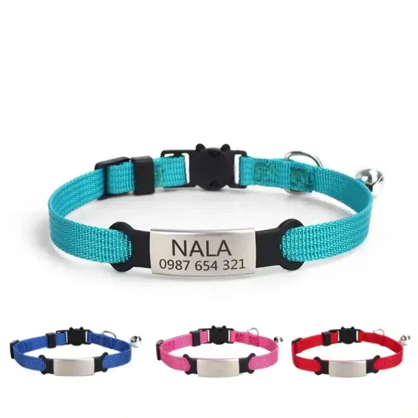 Personalized Breakaway Cat Collar with Wildlife Protection Bell + Free Laser Engraving