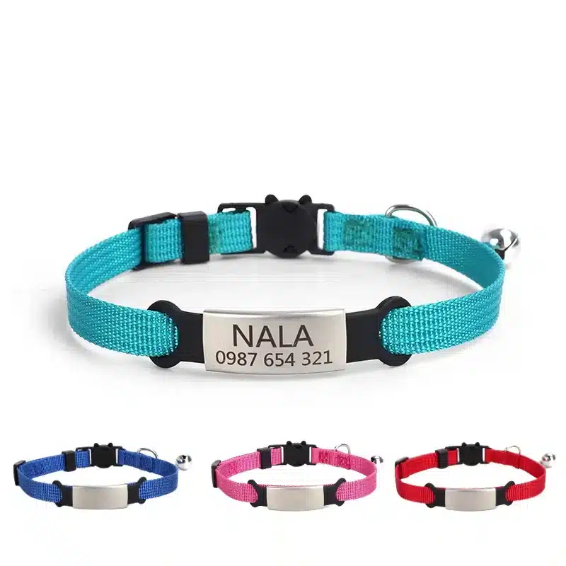 Personalized Breakaway Cat Collar with Wildlife Protection Bell + Free Laser Engraving Personalized Breakaway Cat Collar with Wildlife Protection Bell + Free Laser Engraving