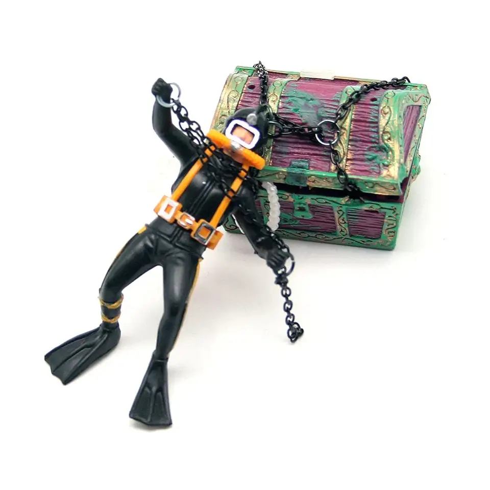 Floating Treasure Chest Diver Aquarium Decoration Floating Treasure Chest Diver Aquarium Decoration in Rwanda