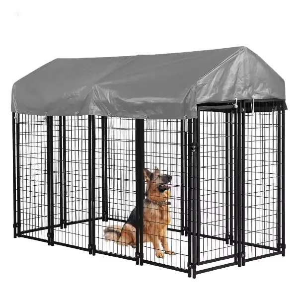 Deluxe Outdoor Dog Kennel with Cover & Secure Lock, Black in Rwanda