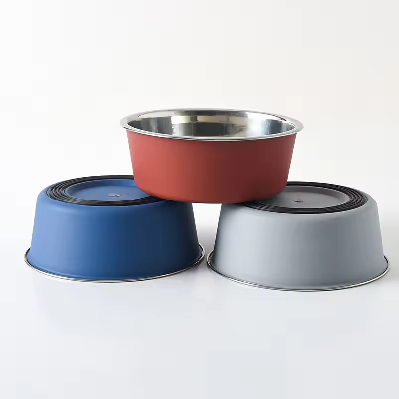 Silicone Base Non-Skid Stainless Steel Dog & Cat Bowl Silicone Base Non-Skid Stainless Steel Dog & Cat Bowl