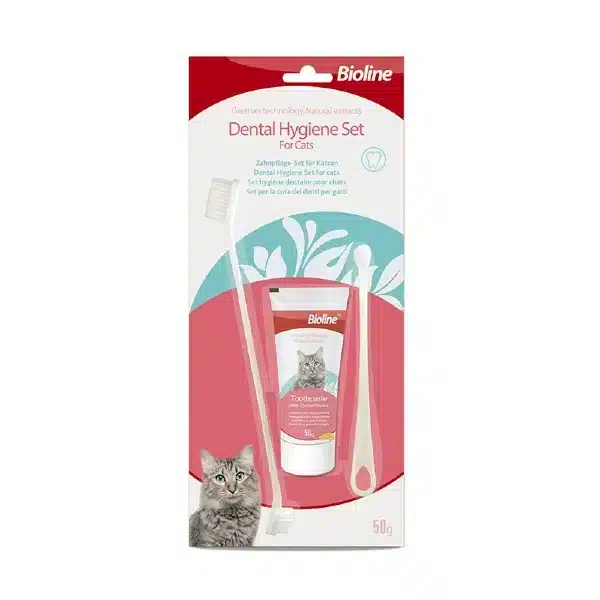 Bioline Dental Hygiene Set For Cats, Toothpaste & Toothbrushes