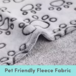 Comfortable Pawprint Microplush Dog & Cat Blanket, Grey