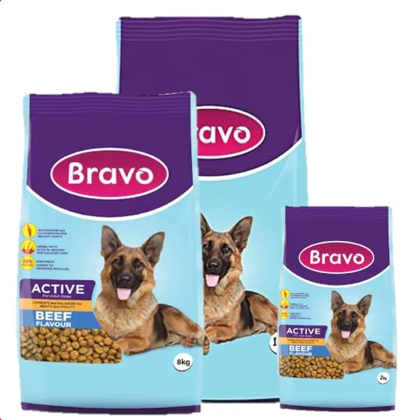 Bravo Active Adult Dog Food Beef at Bravo Rwanda in Kigali