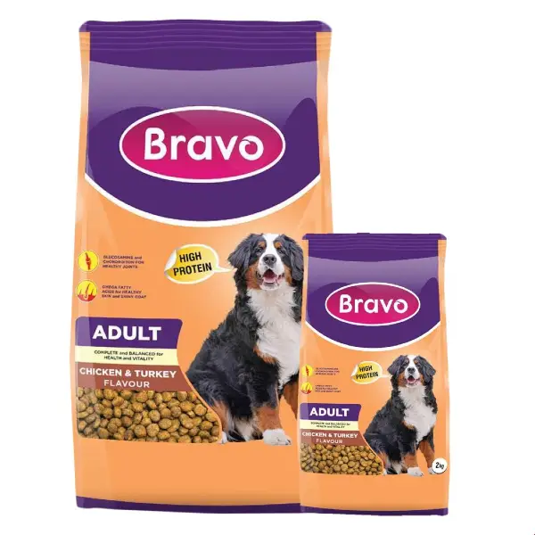 Bravo Chicken & Turkey adult Dog Food at Petsasa Rwanda