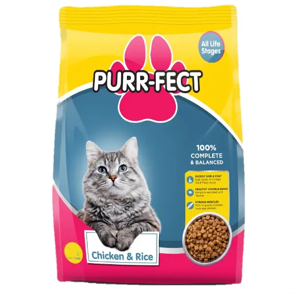 Purrfect Chicken & Rice Adult Cat Food at Petstore Rwanda